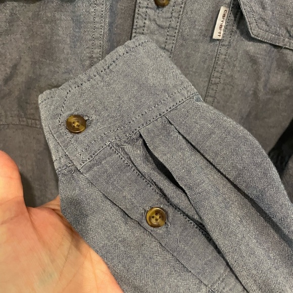 Men’s Carhartt Relaxed Fit Button Down Denim Blue Shirt. Size XL - Picture 4 of 6